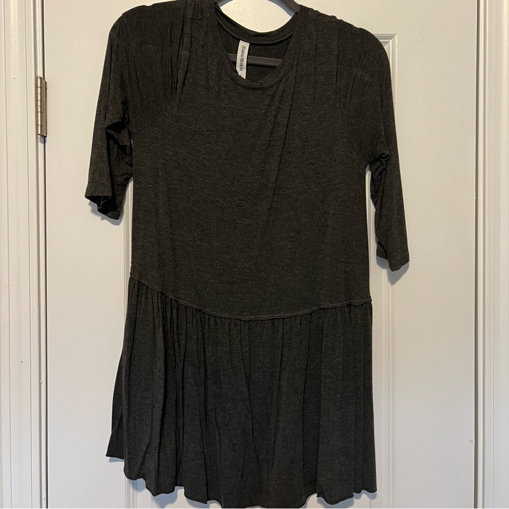 Women's Dark Grey Tunic Top